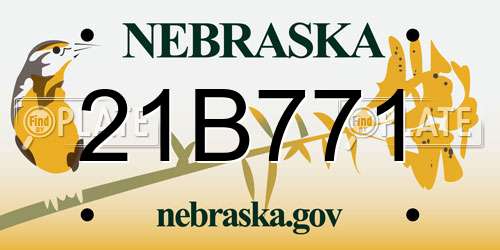 21B771 Nebraska License Plate