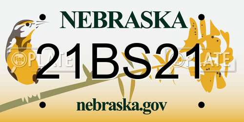 21BS21 Nebraska License Plate