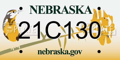 21C130 Nebraska License Plate