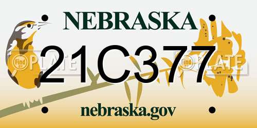 21C377 Nebraska License Plate