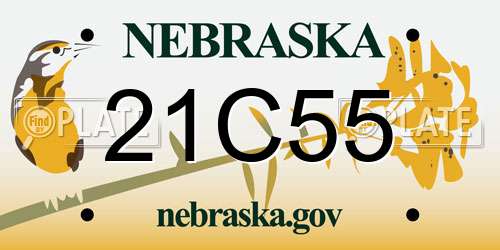 21C55 Nebraska License Plate