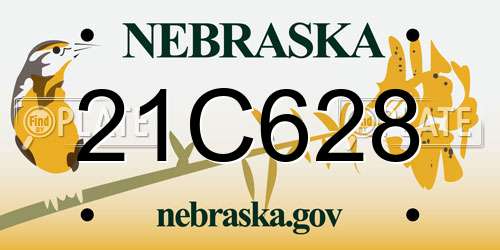 21C628 Nebraska License Plate