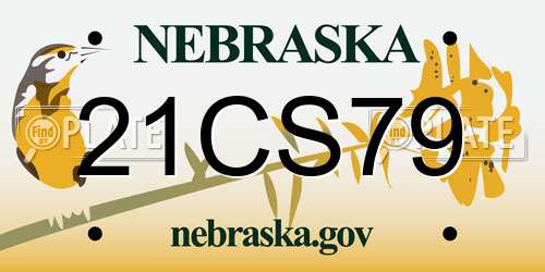 21CS79 Nebraska License Plate