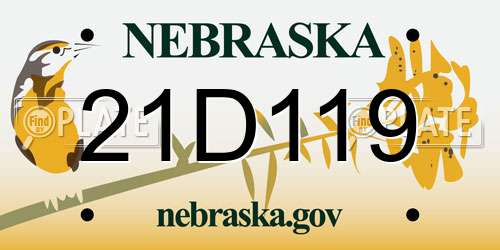 21D119 Nebraska License Plate