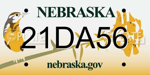 21DA56 Nebraska License Plate