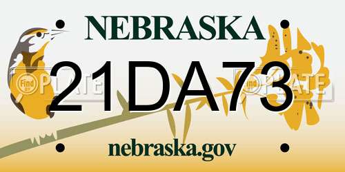 21DA73 Nebraska License Plate