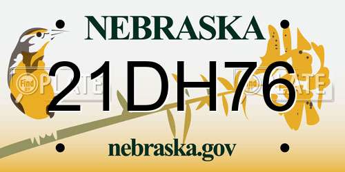 21DH76 Nebraska License Plate
