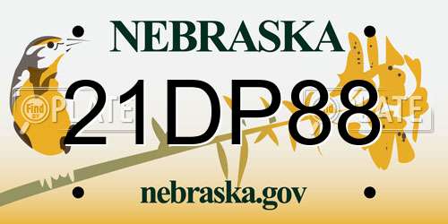 21DP88 Nebraska License Plate
