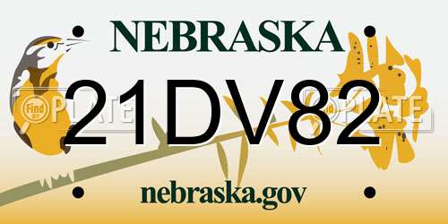 21DV82 Nebraska License Plate