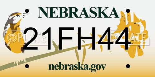 21FH44 Nebraska License Plate