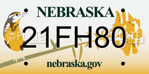 21FH80 Nebraska License Plate