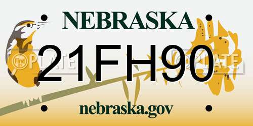 21FH90 Nebraska License Plate
