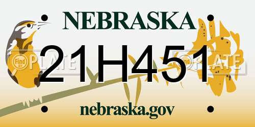 21H451 Nebraska License Plate