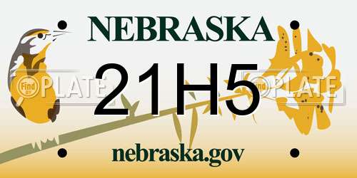 21H5 Nebraska License Plate