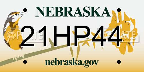 21HP44 Nebraska License Plate