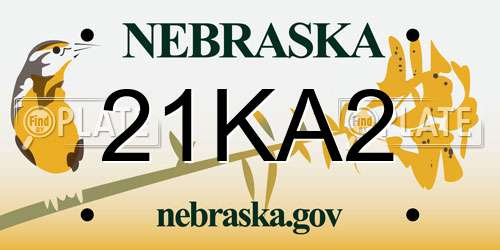 21KA2 Nebraska License Plate