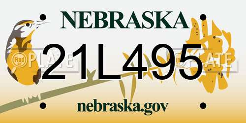 21L495 Nebraska License Plate