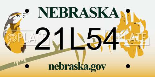 21L54 Nebraska License Plate