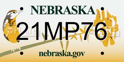 21MP76 Nebraska License Plate