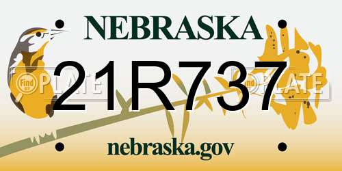 21R737 Nebraska License Plate