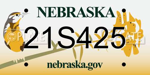 21S425 Nebraska License Plate