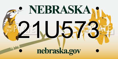 21U573 Nebraska License Plate