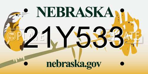 21Y533 Nebraska License Plate