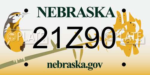 21Z90 Nebraska License Plate