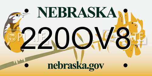 220OV8 Nebraska License Plate
