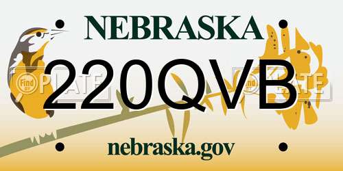 220QVB Nebraska License Plate