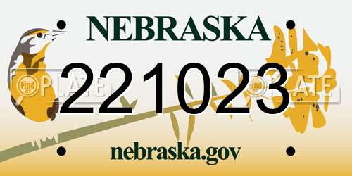 221023 Nebraska License Plate