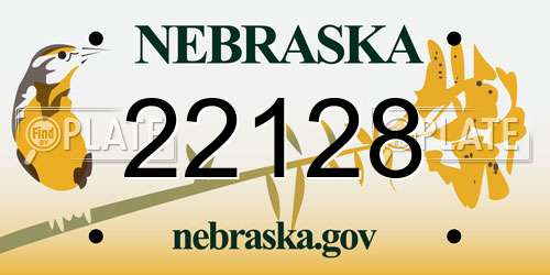 22128 Nebraska License Plate