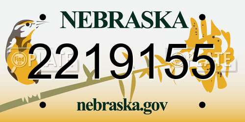 2219155 Nebraska License Plate