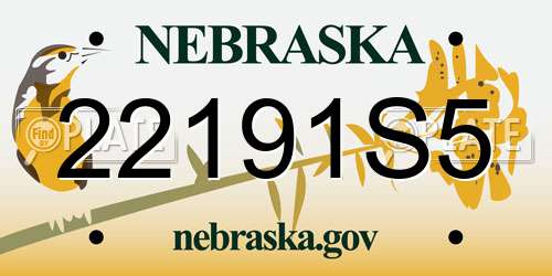22191S5 Nebraska License Plate
