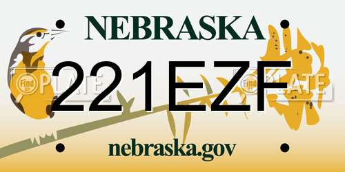 221EZF Nebraska License Plate