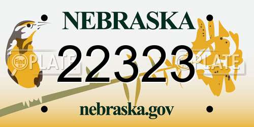 22323 Nebraska License Plate