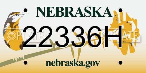 22336H Nebraska License Plate