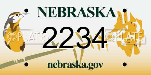 2234 Nebraska License Plate