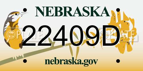 22409D Nebraska License Plate