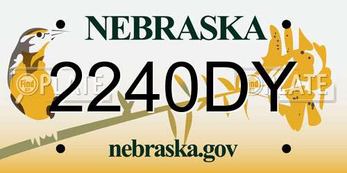 2240DY Nebraska License Plate