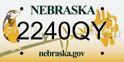 2240QY Nebraska License Plate