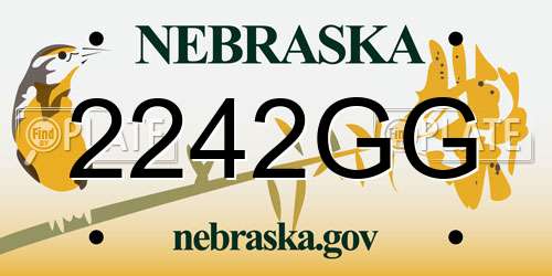 2242GG Nebraska License Plate