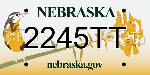 2245TT Nebraska License Plate