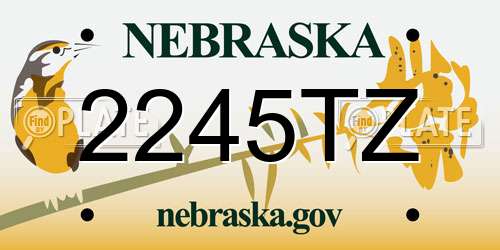 2245TZ Nebraska License Plate