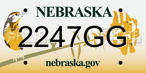 2247GG Nebraska License Plate