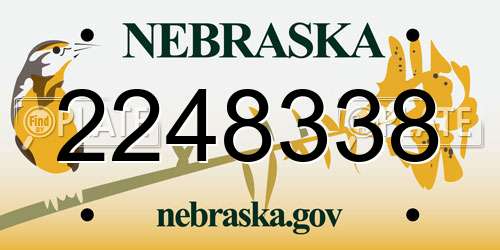 2248338 Nebraska License Plate
