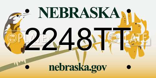 2248TT Nebraska License Plate