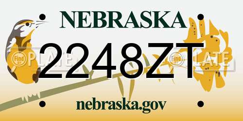 2248ZT Nebraska License Plate
