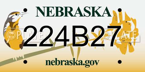 224B27 Nebraska License Plate