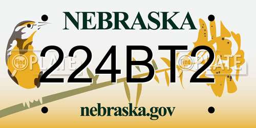 224BT2 Nebraska License Plate